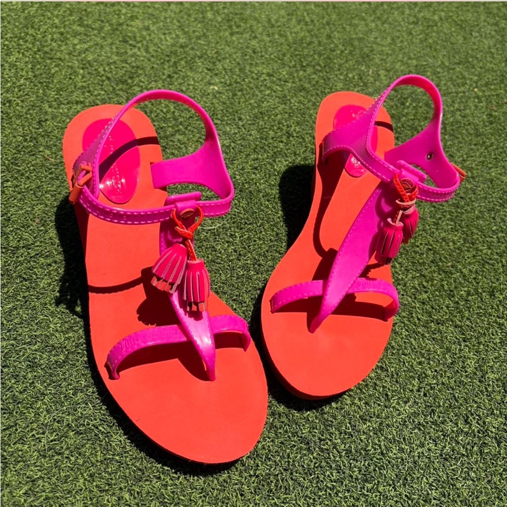 Vibrant Juicy Couture Pink and Orange Wedges
